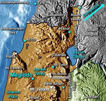 Har Megido topographical map